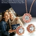 thumbnail image 4 of MomentWish D Color VVS1 Simulated Diamond Rose Flower Necklace Earrings Set for Women 925 Sterling Silver Jewelry Sets, 4 of 8