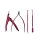 thumbnail image 1 of Vogacara Cortador de herramientas de manicura, removedor de empujadores multifunción de doble rosa de acero inoxidable, alicates de pedicura de esmalte Juegos de manicura caja metálica de 4 piezas Vogacara  CE011711-05, 1 of 6