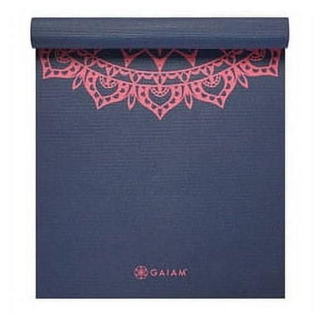 Gaiam Print Yoga Mat, Blue and Pink Marrakesh, 4 mm