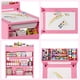 thumbnail image 4 of Para niños grande art escritorio con double-sided almacenamiento cabinets y 2 stools mdf children’s drawing mesa set rosa, 4 of 6