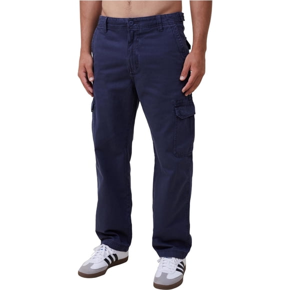 Cotton On Mens Tactical Straight Leg Cargo Casual Pants, navy, 38W x 30L