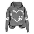 thumbnail image 2 of Dasayo Funny Women Hoodie Gray Graphic Long Sleeve Fall Heart Prints Hoodies Women's T-Shirts S, 2 of 3
