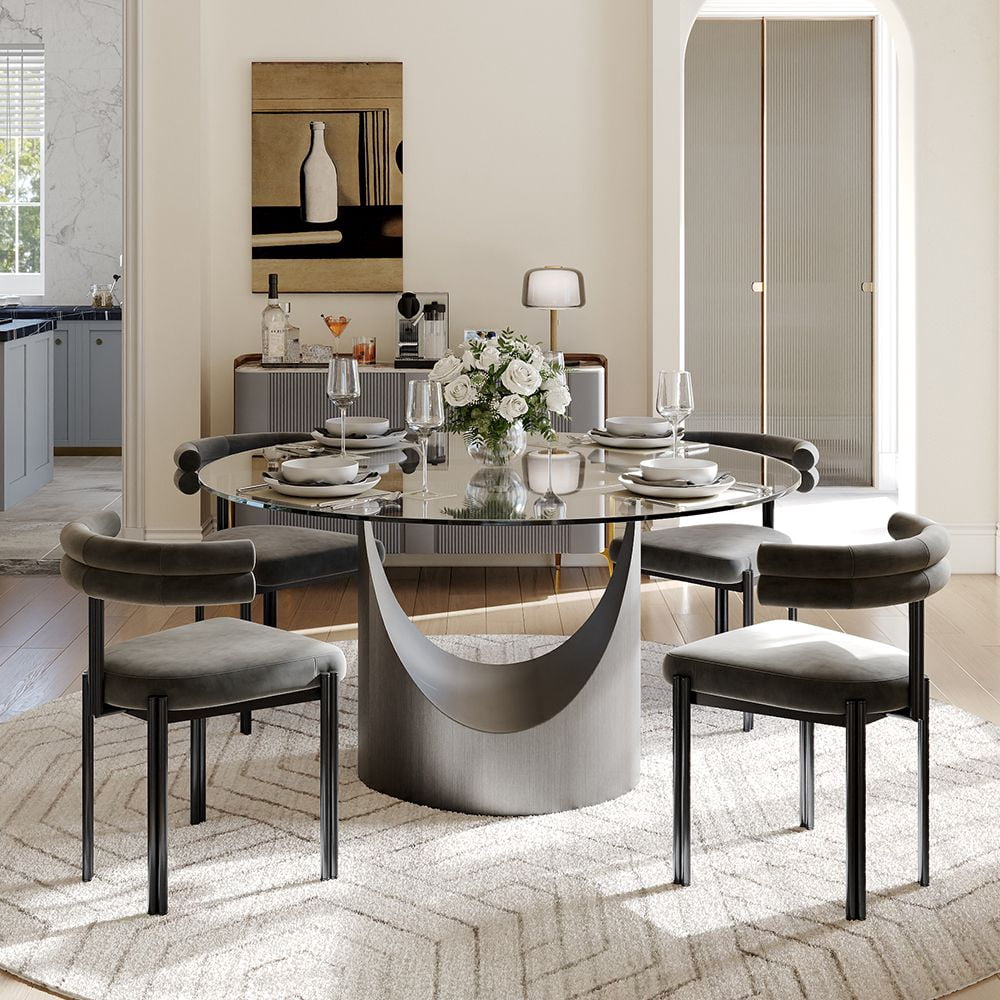 Hobart - Round Tempered Glass Dining Table