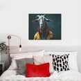thumbnail image 4 of Gukieu Surrealist Goat Print Canvas Decorative Hanging Painting, Waterproof Art Wall Decoration with Frame, Suitable for Living Room, Bedroom, 4 of 6