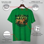 Mens Lion King Hakuna Matata Sunset Circle Graphic Tee Kelly Heather X Large
