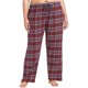 thumbnail image 1 of P.J. Salvage Womens Plaid Pajama Lounge Pants, burgundy, Plus Size, 1X, 1 of 1