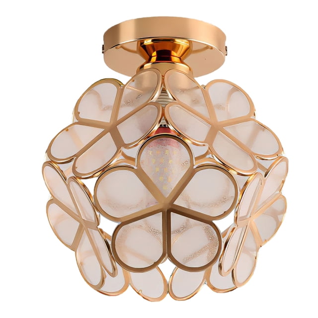 Pétalos De Cristal Esmerilado Led Luz De Techo 220V Luz De Pasillo Led Luz De Techo Dorada Accesorio De Lámpara De Pasillo Equipo Sin Bombilla Para El Hogar Sala De Estar Pasillo Pasillo Balcón Cateissary HA014111-00