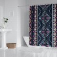 thumbnail image 2 of Waterproof Aetec Navy Blue Shower Curtain 72x72 Inch Boho Style Polyester Unique Shower Curtain for Bathroom Hotel Home Decor with 12 Plastic Hooks, 2 of 5