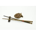 thumbnail image 4 of Chopstick Set, 4 Piece Reusable Sushi Set, Soy and Wasabi Dipping Dish, Chopstick Rest, Hand Carved Sugar Palm Wood, Gift, Made in Southern Thailand SPD01 BB170, 4 of 9