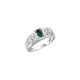 thumbnail image 3 of RYLOS Men's Rings Sterling Silver Classic 6X4MM Oval Gemstone & Diamond Ring Green Sapphire September Birthstone Rings For Men, Silver Rings, Size 10, 3 of 7