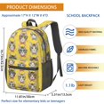 thumbnail image 3 of Cat Head and Bowtie Yellow Pattern 17" Waterproof Oxford School Backpacks for Teens, S-Shape Padded Straps, for School, Travel, Hiking, Camping, 3 of 5