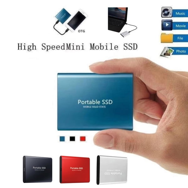 underviser Gangster dobbelt Mobile Drive External SSD Mobile Solid State Hard Drive USB 3.1 SSD Hard  Drive,4TB,Blue - Walmart.com