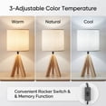 thumbnail image 4 of DAYBETTER Table Lamp for Bedroom, Bedside Table Lamps with 3 Color Temperatures, Bulb Included, Wooden Night Lamp for Living Room, Office, Bedroom, 4 of 7
