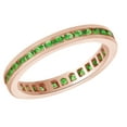 thumbnail image 2 of AFFY Round Cut Simulated Green Emerald Full Eternity Wedding Band Ring In 14k Rose Gold (0.75 cttw)With Ring Size:-13.5, 2 of 2