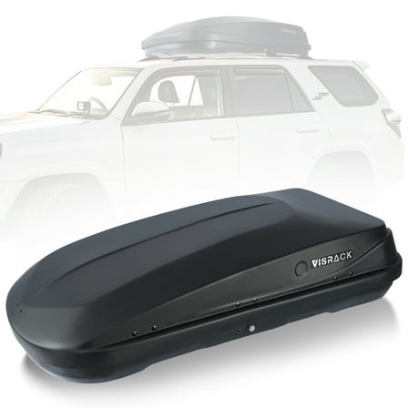 Heavy-Duty Rooftop Cargo Box, 3D Diamond Embossing Style Weather-Resistant Hard-Shell Roof Storage Box with Security Locks, 130 LBS Capacity, 13 Cubic Ft, 56" L x 30" W x 13.7" H, Black