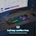 thumbnail image 2 of surmen Clavier Pleine Grandeur Crème avec Pavé Numérique, Clavier de Jeu Mécanique Filaire RVB à 104 Touches Rétroéclairé avec Capuchons de Touches PBT, Commutateur Rouge Linéaire pour Ordinateur Portable de Bureau PC Gamer&Ill;, 2 of 6