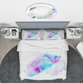 thumbnail image 2 of Designart 'Pink and Cyan Composition' Mid-Century Modern Duvet Cover Set, 2 of 4