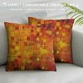 thumbnail image 3 of ARISTURING  Burnt Orange Pillow Cushion Cover, Vintage Mosaic Background Quadratic Little Geometric Squares Faded Print, Decorative Square Accent Pillow Case, 3 of 5