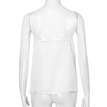 

Cathalem Bra Womens Camisole Solid Fashion T-Shirt Lace Tops Vest Sleeveless Women s Blouse Strap Shirts Women Vest White 3X-Large