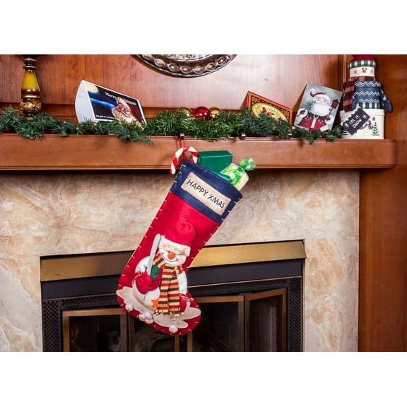 Lexi Home 22” Large 3D Christmas Stocking Set - Santa Claus