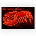 thumbnail image 2 of Bar Harbor, Maine, Lobster Neon (24x36 Giclee Gallery Art Print, Vivid Textured Wall Decor), 2 of 3