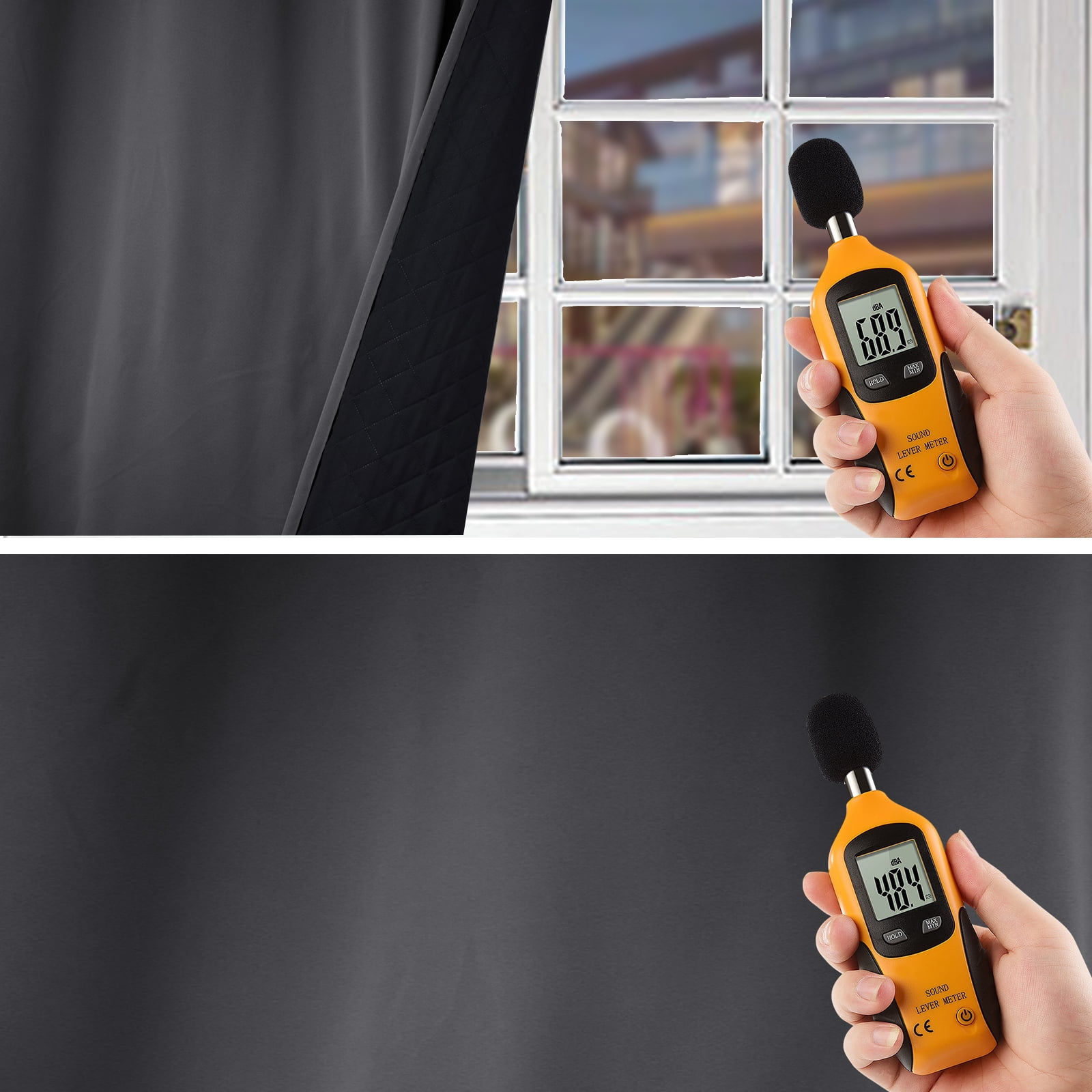 DONGPAI Blackout Curtains with Thermal Insulated Liner, Cold Blocking Thicken Cotton Drapes Quilted Winter Curtain for Living room Bedroom, 1 Panel
