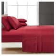 thumbnail image 3 of saney XL Stripe Sheet Set - Luxury Hotel 1800 Premier Bedding Sheets & Pillowcases - Ultra Soft Breathable & Cooling Bed Sheets - Wrinkle Resistant - 4 Piece Set - XL, Burgundy, 3 of 7