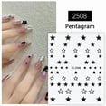 thumbnail image 2 of Black White Four Corner Star Stickers 3D Ultra-thin Patches Nail Decorations Slider Y2K Nail Art Decals Manicure Accessories, 2 of 9