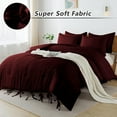 thumbnail image 2 of DNG Creations 1 Piece Luxury Tie Comforter ( Solid Wine Colour ) All-Season 550 GSM Ultra Soft 100% Egyptian Cotton, 800 TC ( Oversized Queen - Size ), 2 of 6