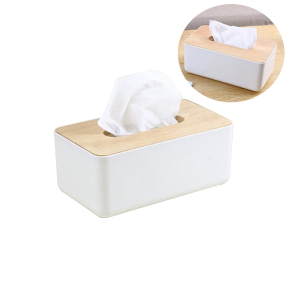 Raindrops Wooden Tissue Box Rectangular Tissue Paper Cover Holder for Home Office