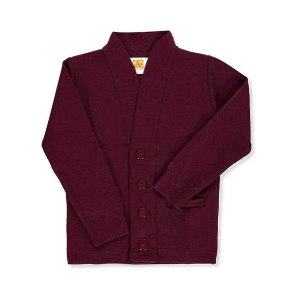 A  Boys' V-Neck Cardigan Color: burgundy Size: 18 - 20