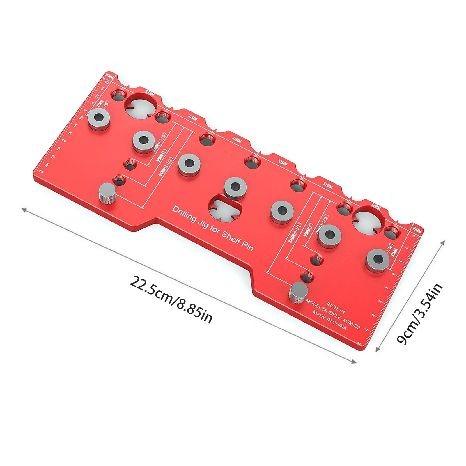 Sylvtty Cabinet Adjustable Shelf Jig Drill Guide Rustproof Corrosion Resistant High Accuracy Cabinet Hole Drilling Template Woodworking Tool