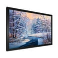 thumbnail image 2 of Designart 'Pastel Winter Forest With River' Lake House Framed Art Print, 2 of 4