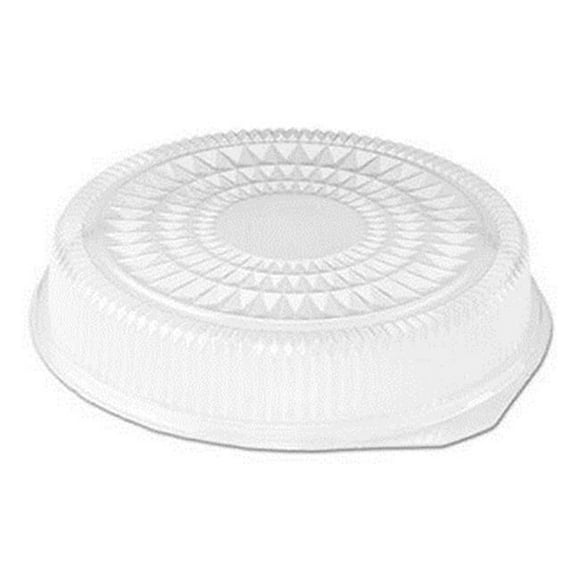 HFA HFA2 012DL Couvercle Dôme en Plastique Transparent de 16 Po pour Plateau de Service Rond en Aluminium - 25 Unités
