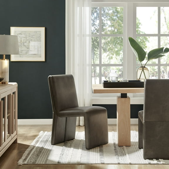 Modway Emory Vegan Leather Dining Side Chair in Mushroom by Modway