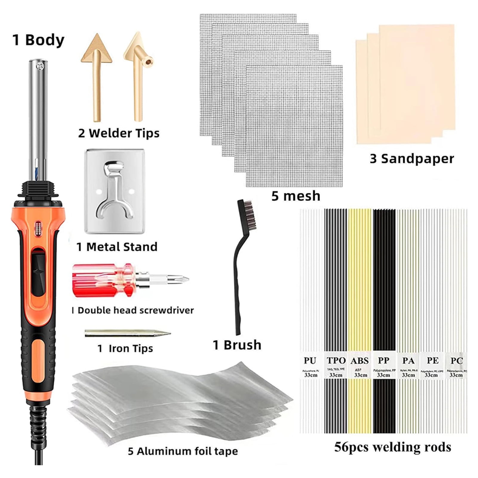 100W Plastic Welding Kit 2 In 1 Plastic Welder Soldering Iron 3 Speed Temperature Control Soldering Iron For Kayak Repair Rework Station Heat Repair Tool