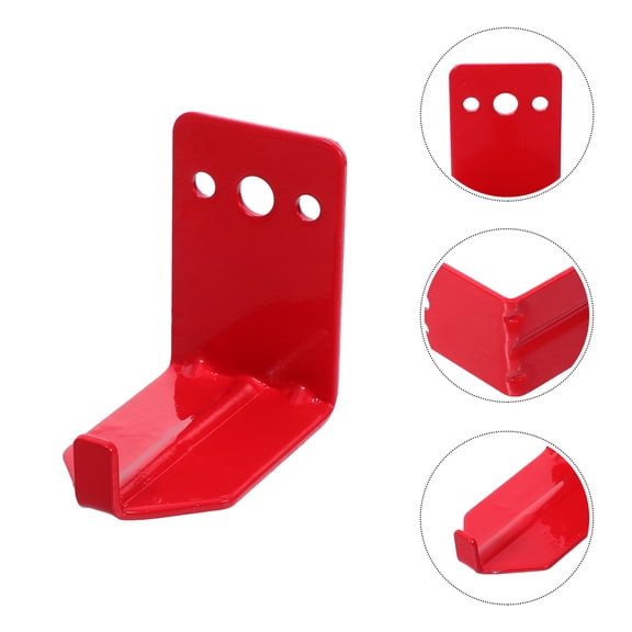 OUNONA 4-Pack Heavy Duty Metal Wall Mount Brackets, Red Holders for Safety