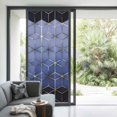 thumbnail image 3 of Window Privacy Film Blue Geometric Stained Glass Window Film Decorative Sun Block Window Cover Ombre Modern Abstract Art Window Clings Static Adhesive Sticker for Bathroom 35.4"x78.7", 3 of 7