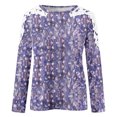 thumbnail image 5 of Utoimkio Tunic Tops for Women Plus Size Long Sleeve Floral Print Shirts Crewneck Pullover Tee Blouses for Women, 5 of 5
