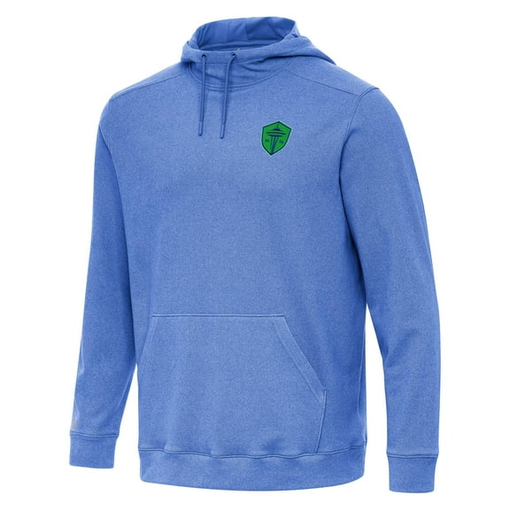 Men's Antigua Heather Blue Seattle Sounders FC Cloud Pullover Hoodie