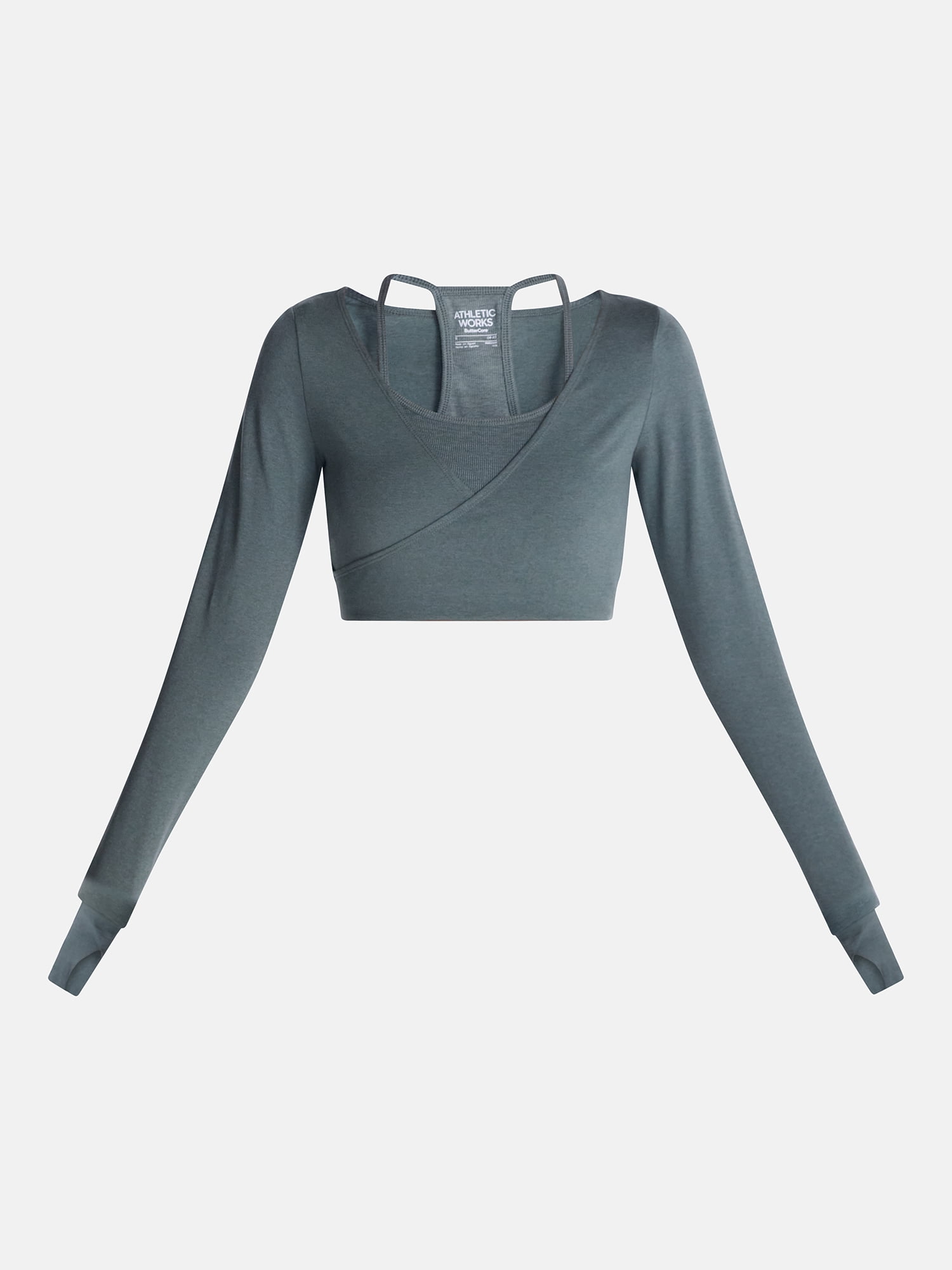 Athletic Works Women's ButterCore Wrap Top with Built In Bra, Sizes XS-XXXL