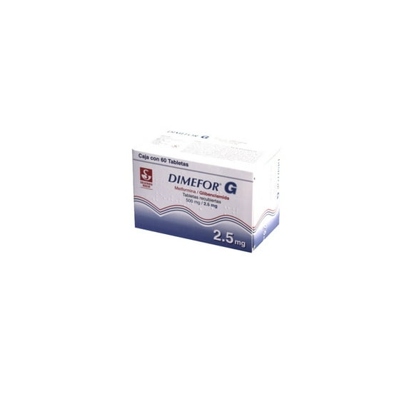 Dimefor G 500 mg/2.5 mg 60 tabletas recubiertas