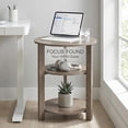 thumbnail image 2 of ZEXVIDA Round Side Table, 3-Tier Small Round End Table WithOpen Storage Shelves, Nightstand for Small Spaces, Living Room,oak, 2 of 8