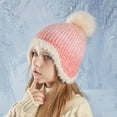 thumbnail image 2 of Girls Winter Hats Knitted Winter Beanie Hat with Pompom Ear Flaps Cap Soft Warm Winter Knit Cap for Boys and Girls, 2 of 7