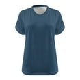 thumbnail image 4 of WRKEKC Plus Size Womens Tops Summer Solid Color V-Neck Short Sleeve Comfortable Versatile Everyday Layering Basic T-Shirts, 4 of 4