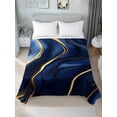 thumbnail image 4 of Marble Navy Blue Flat Sheets Only King Size, Soft Breathable Bed Top Sheets for Mattress, Modern Golden Ombre Retro Fluid Art Luxury Bedding Flat Sheets for Home Hotel Bedroom Bed Protection, 4 of 9