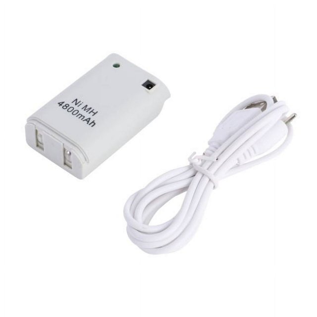 MesaSe 4800mAh Rechargeable Battery & USB Charging Cable for Xbox 360 Wireless Controller White