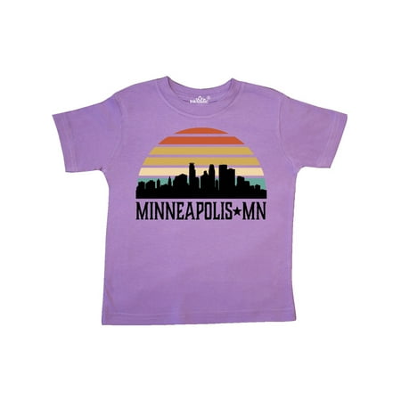 

Inktastic Minneapolis Minnesota Skyline Retro Sunset Gift Toddler Boy or Toddler Girl T-Shirt