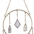 thumbnail image 4 of DecMode 38" Brass Metal Indoor Outdoor Geometric Windchime with Hanging Mirrors, 4 of 9