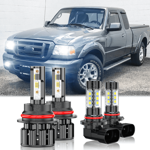 9007 9006 LED Headlight & Fog Light Combo Plug&Play Car Light Bulbs 9007/HB5 9145, Pack of 4